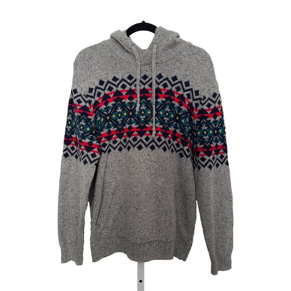 American Eagle Sweater Hoodie Men's Size Large Seriously Soft Gray Wool Blend - Picture 1 of 4